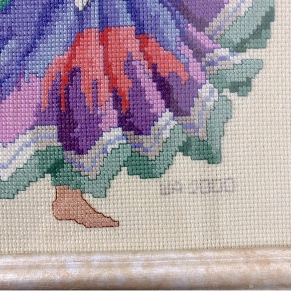 Vintage 2000 Completed Framed Angel From Heaven Cross Stitch Art - Picture 6 of 14